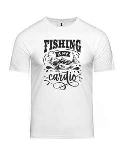 Футболка Fishing is my cardio прямая белая