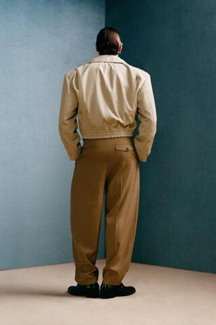 ZARA X WILLY CHAVARRIA УКОРОЧЕННЫЙ ТРЕНЧ СВОБОДНОГО КРОЯ, ПЕСОЧНЫЙ