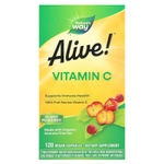 Nature's Way, Alive!®, витамин C, 120 веганских капсул (125 мг в 1 капсуле)