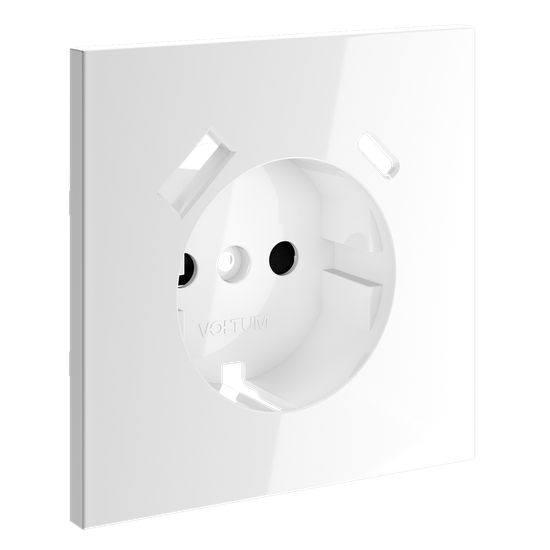 Накладка для розетки с заземлением и защитными шторками, с USB A+C, S70 (белый глянцевый)