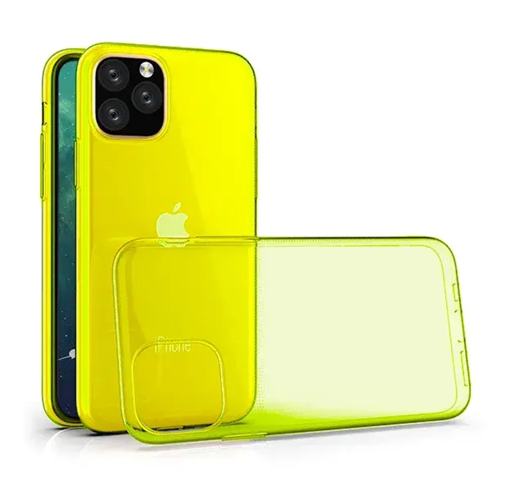 Чехол-накладка для Apple iPhone 11 Pro силиконовый (прозрачо-желтый)