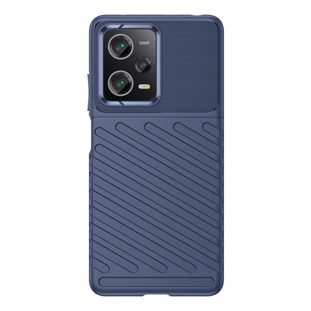 Чехол усиленный синего цвета с рельефной фактурой для телефона Xiaomi Redmi Note 12 Pro и POCO X5 Pro 5G, мягкий отклик кнопок, серия Onyx от Caseport