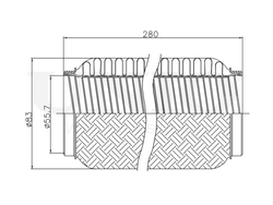 Гофра глушителя 55x280 мм InterLock UNIO EXP-55280L