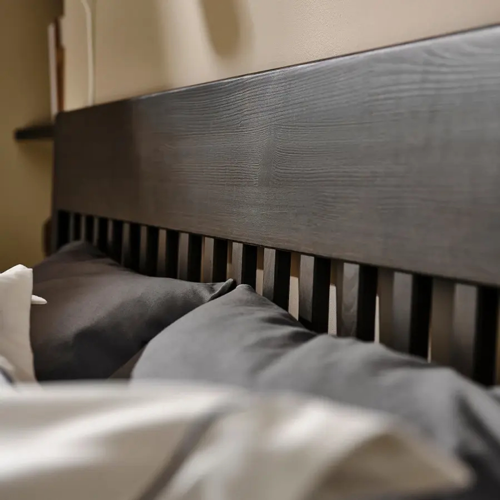 Каркас кровати с выдвижными ящиками - IKEA IDANÄS/IDANAS/LÖNSET/LONSET, 200х140 см, темно-коричневый, ИДАНЭС/ЛОНСЕТ ИКЕА