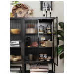 Шкаф-витрина - MOSSJÖN / MOSSJON IKEA/  МОССДЖОН  ИКЕА,  146х60 см,  серый