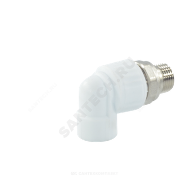 Угольник PP-R комбинированный разъемный белый Дн 25х1/2" НР для радиатора VALFEX 10238134