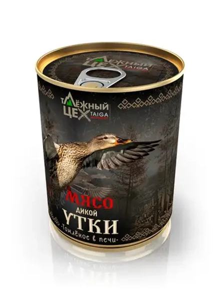 Мясо дикой утки томлёное в печи ТАЁЖНЫЙ ЦЕХ тушеная утятина, 338 г