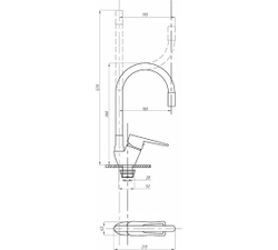 Смеситель для кухни FAUZT FZs-833-W129 гибкий излив тип См-МОЦБА Белый