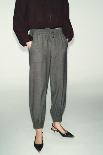 ZARA ДЖОГГЕРЫ С МАНЖЕТАМИ, ХАКИ МЕЛАНЖ