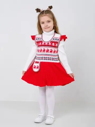 Сарафан вязаный с плиссе