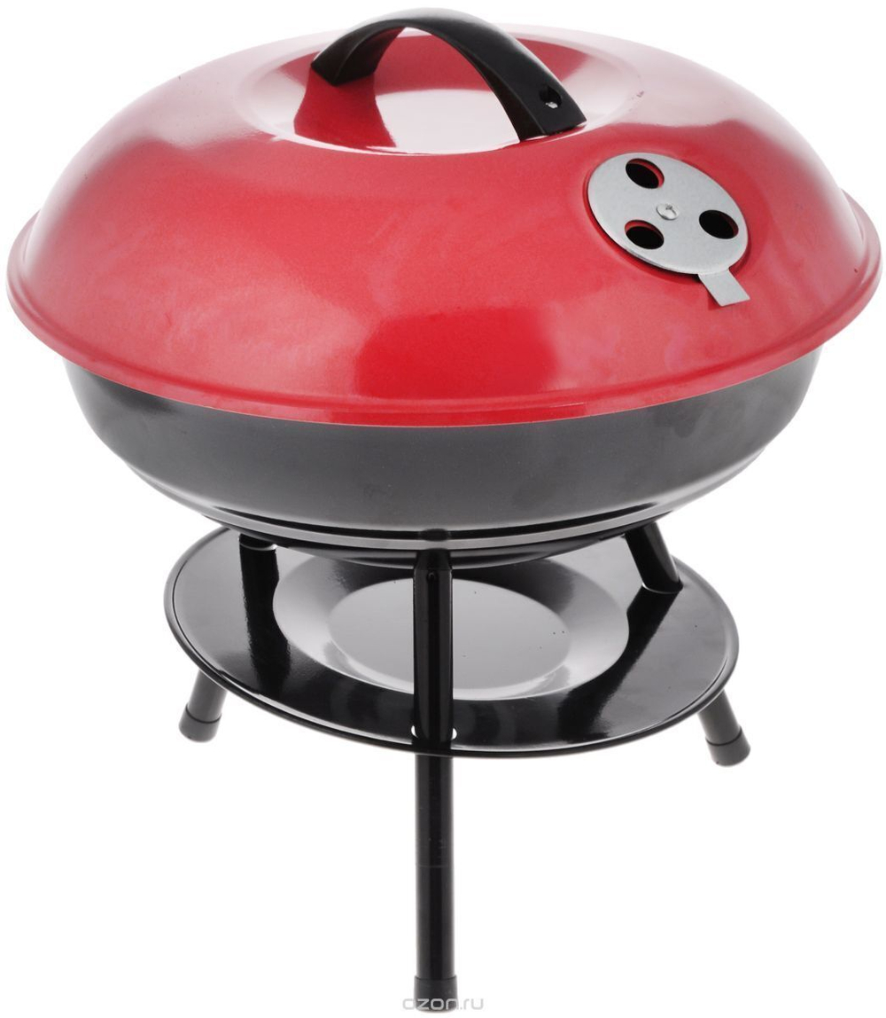 Гриль угольный BARBECUE,круглый, на ножках, с крышкой, d-35 см