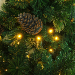 Елка светодиодная «Лесная метель» 240 см, ПВХ+леска (шишки и напыление) 1511 веток, 310 ламп LED,Теплый белый