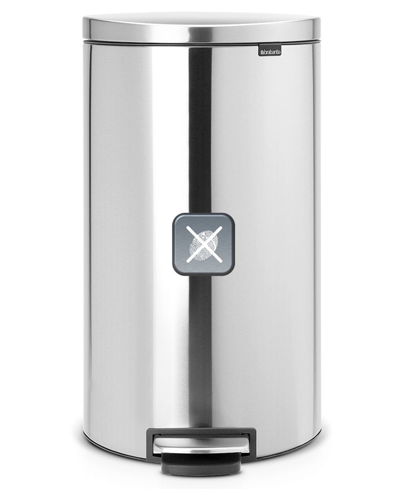 Brabantia FlatBack+ Ведро для мусора с педалью, с защитой от отпечатков пальцев, 30л