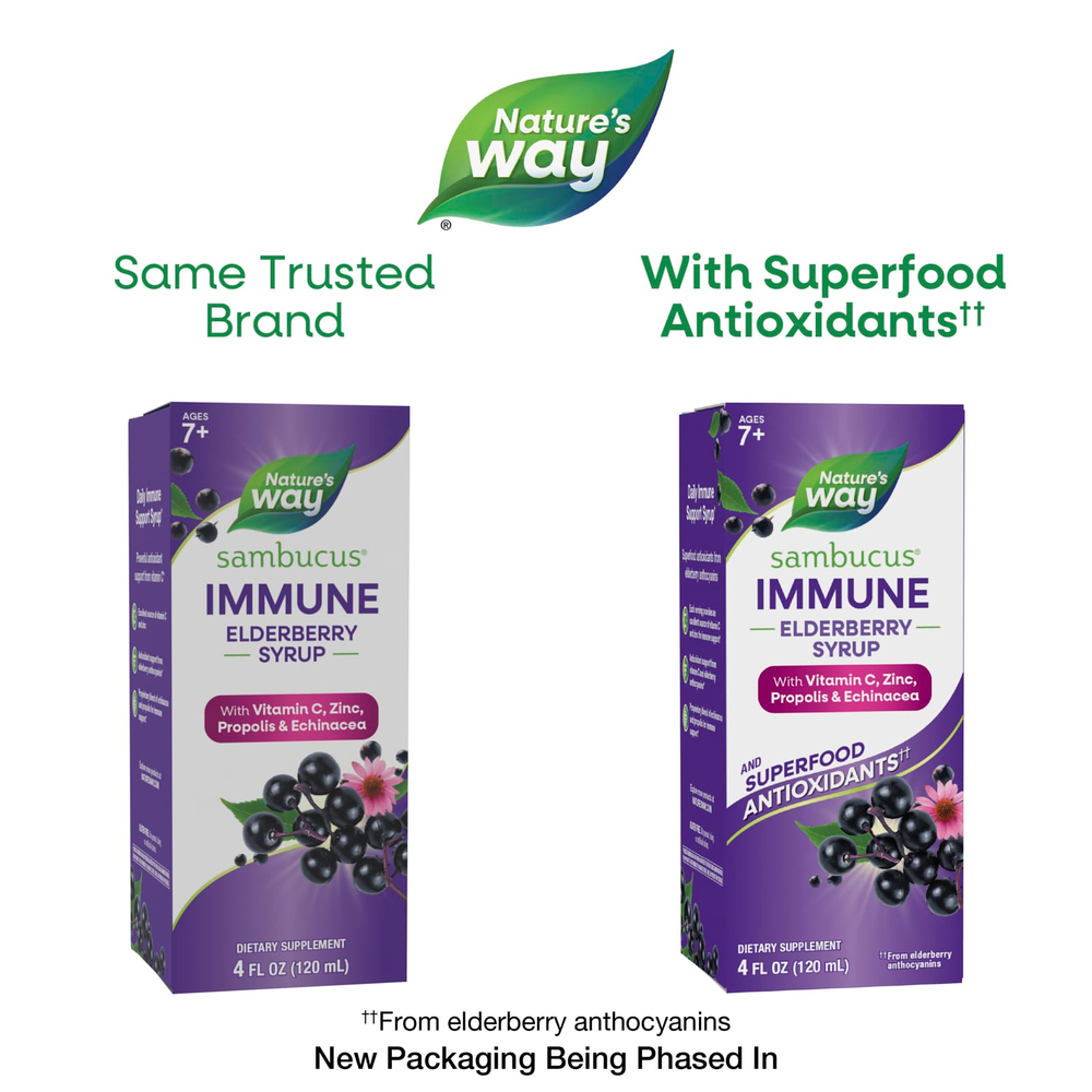 Nature's Way, Sambucus®, сироп из бузины для иммунитета, для детей от 7 лет, 120 мл (4 жидк. унции)