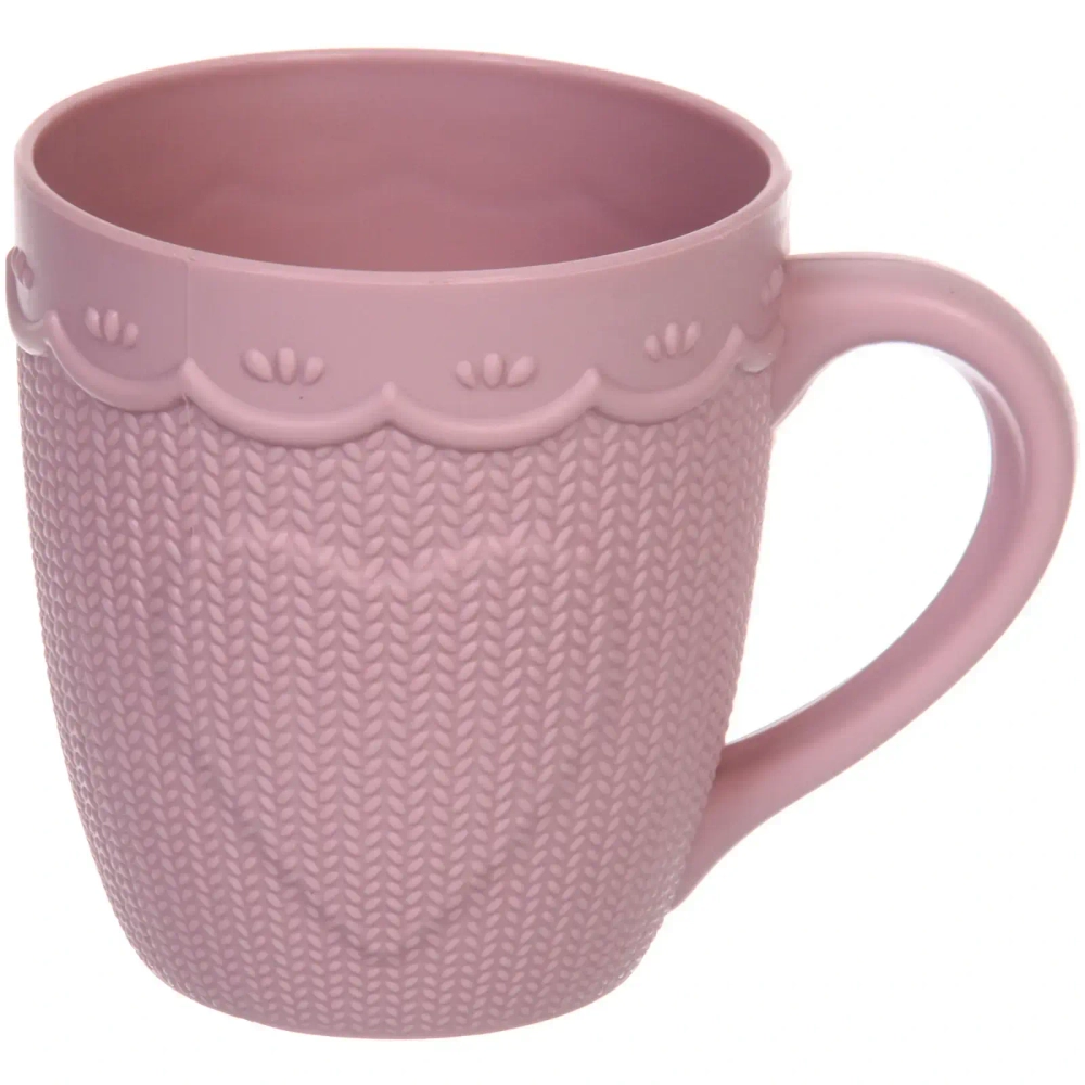 Кружка пластиковая 350мл «SEGRETO» Сердце 9,5*10см пыльная роза