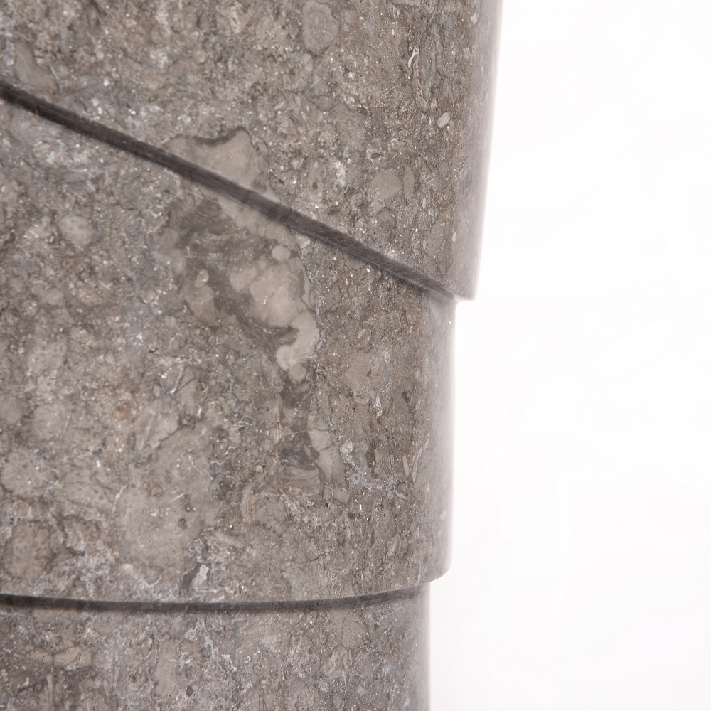 Раковина напольная из мрамора Pedestal Grey Spiral MN-03211 (45*45*90 см)