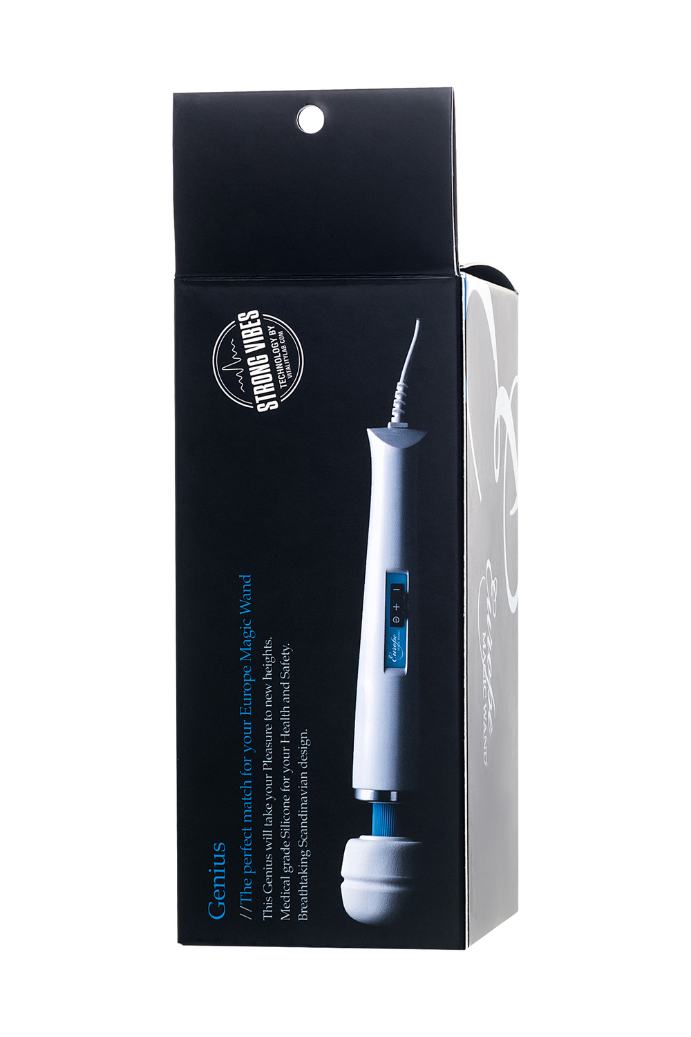 Насадка Magic Wand Genius для массажера Europe, силикон, синяя, 17 см