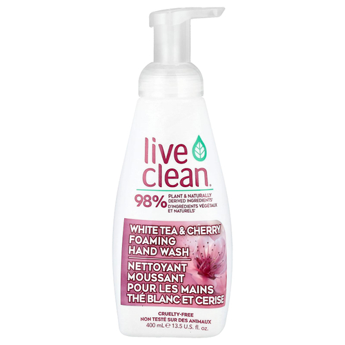 Live Clean, пенящееся мыло для рук, белый чай и вишня, 400 мл (13,5 жидк. унции)