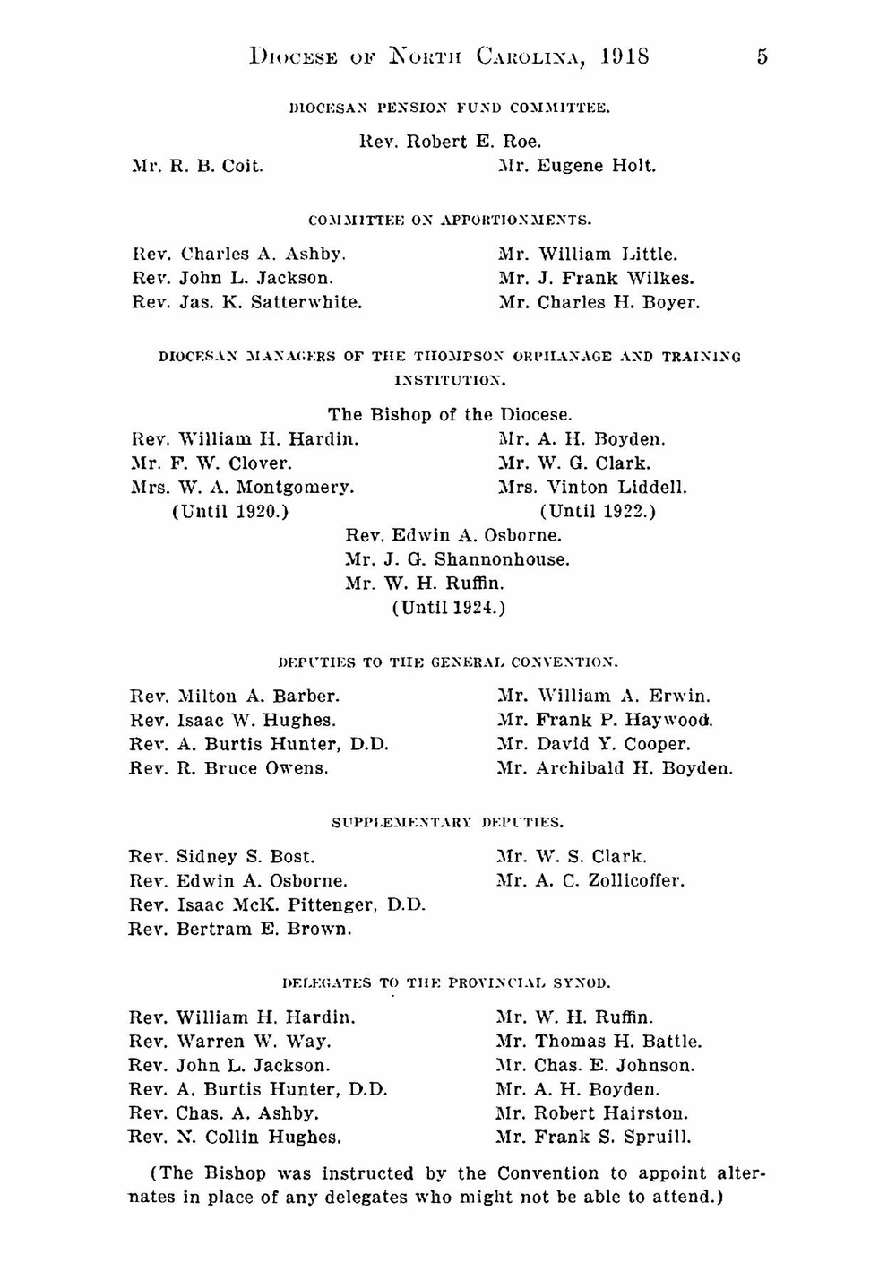 Journal of the one hundered and second annual convention of the Protestant Episcopal Church in the state of North Carolina serial. 102nd(1918) | Episcopal Church. Diocese of North Carolina