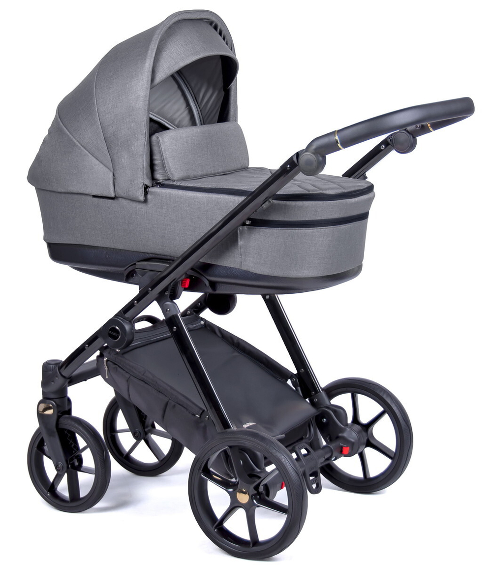 Детская коляска Coletto Axiss 2 в 1 AX- 03 Серая ткань, рама Black