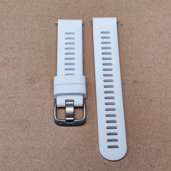 Ремешок 18 мм силиконовый для Garmin Venu 2S, Vivoactive 4S, Forerunner 255S, Forerunner 265S быстросъемный Quick Release (Белый)