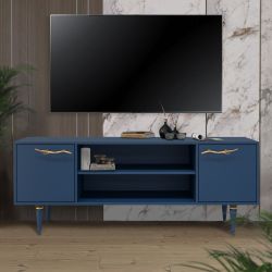 Тумба под ТВ Арт Колор matte 155см Классик Голд Королевский синий матовый