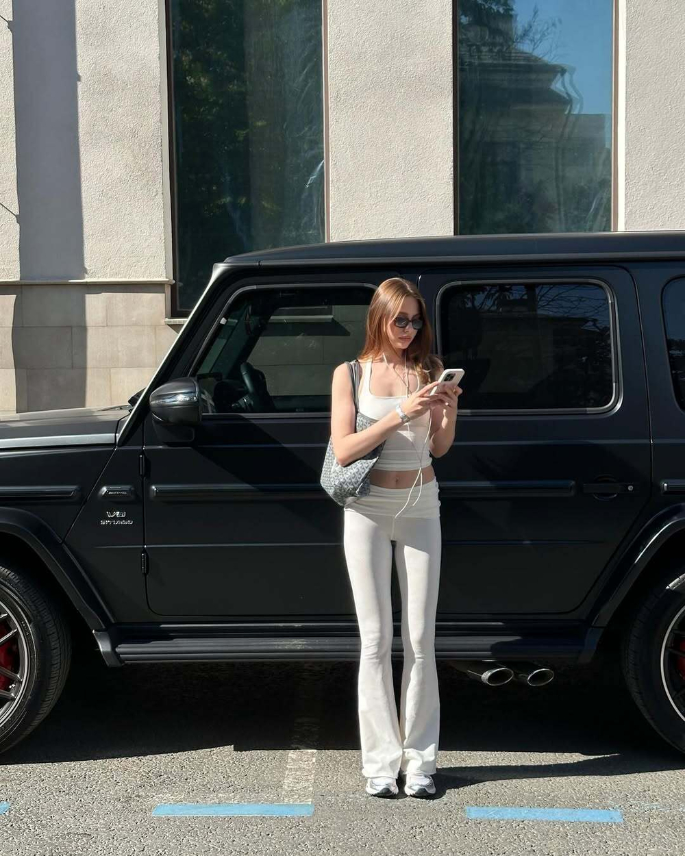 milk flared trousers