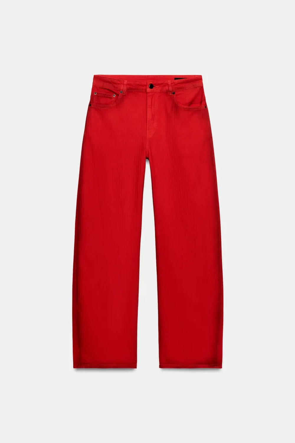 ZARA ДЖИНСЫ WIDE LEG С НИЗКОЙ ПОСАДКОЙ — ZW COLLECTION, КРАСНЫЙ