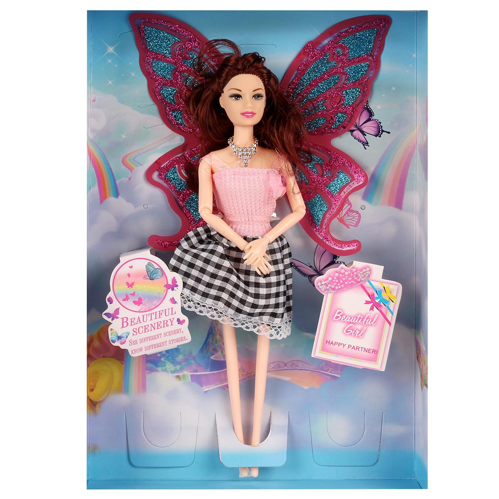 Кукла тип Модница на шарнирах с крыльями 32см, коробка RT241