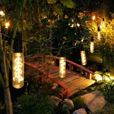 Гирлянда для улицы «Солнечная спираль» 5 м 10 ламп LED (13*4 см) чёрн.пров, 1 реж.,IP-54 (220 V), Теплый белый