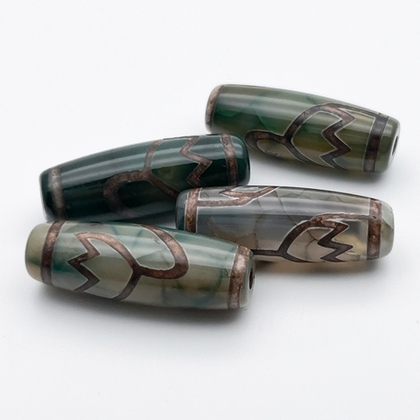 "Дзи" Лотос, размер около 30*10 мм, цена за 1 шт