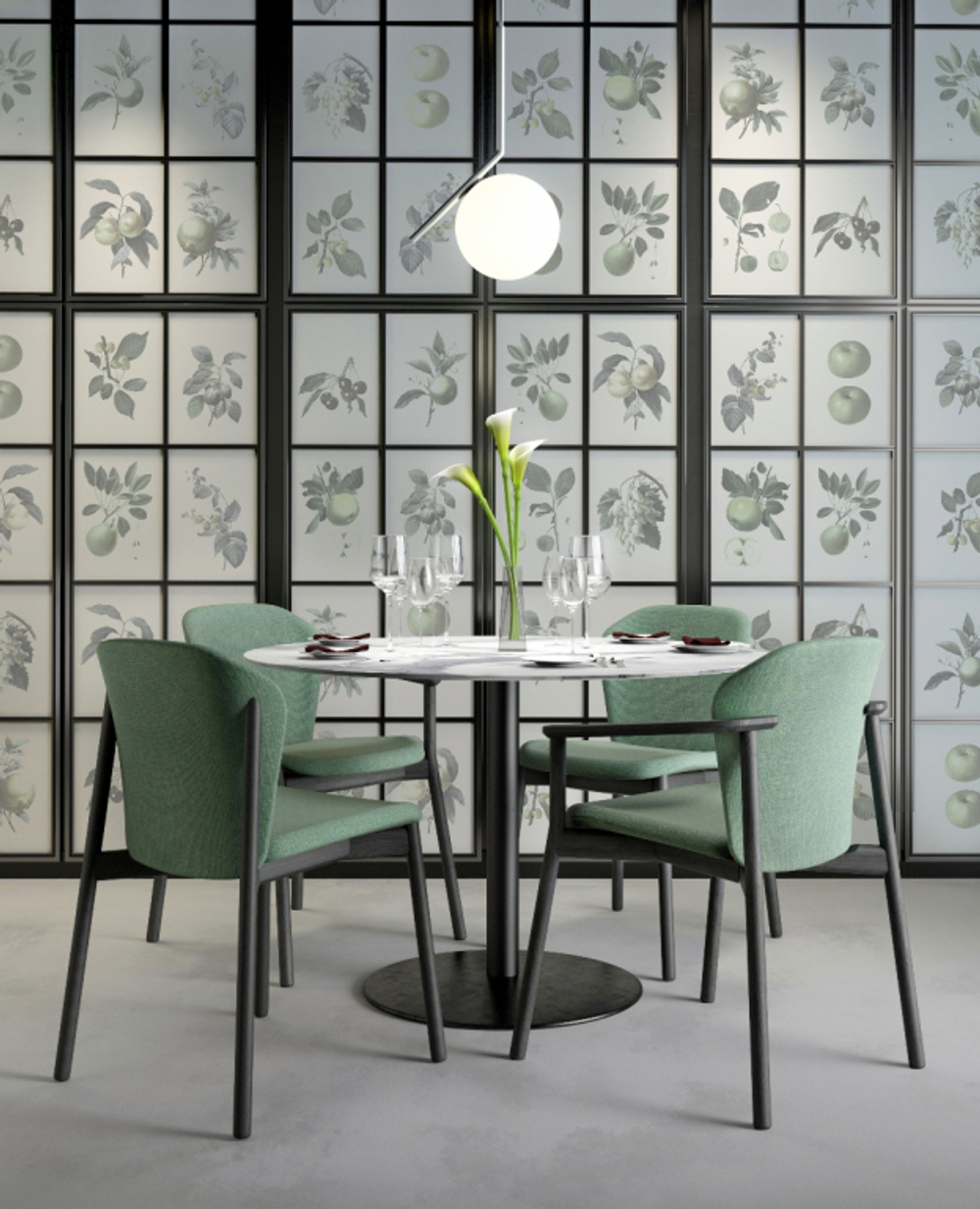 Кресло деревянное с обивкой Scab Design Natural Finn, белый ясень, розовый