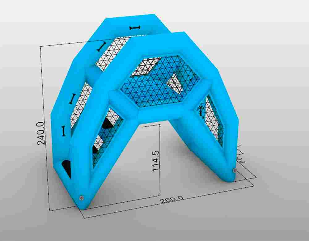 Надувная мини-лестница для бассейна из ПВХ, синий, 2,6*1,4*2,4 м