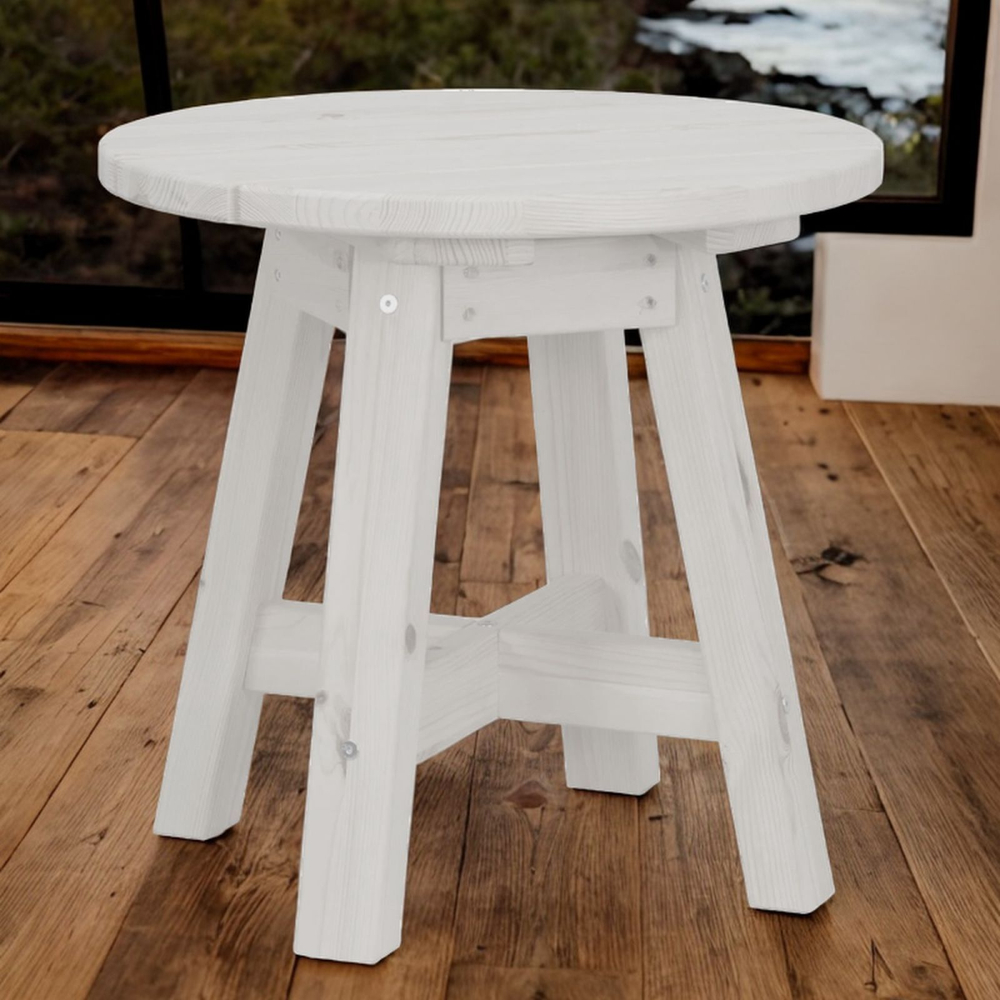 Столик деревянный 60 см Осло для дома и улицы, белый
