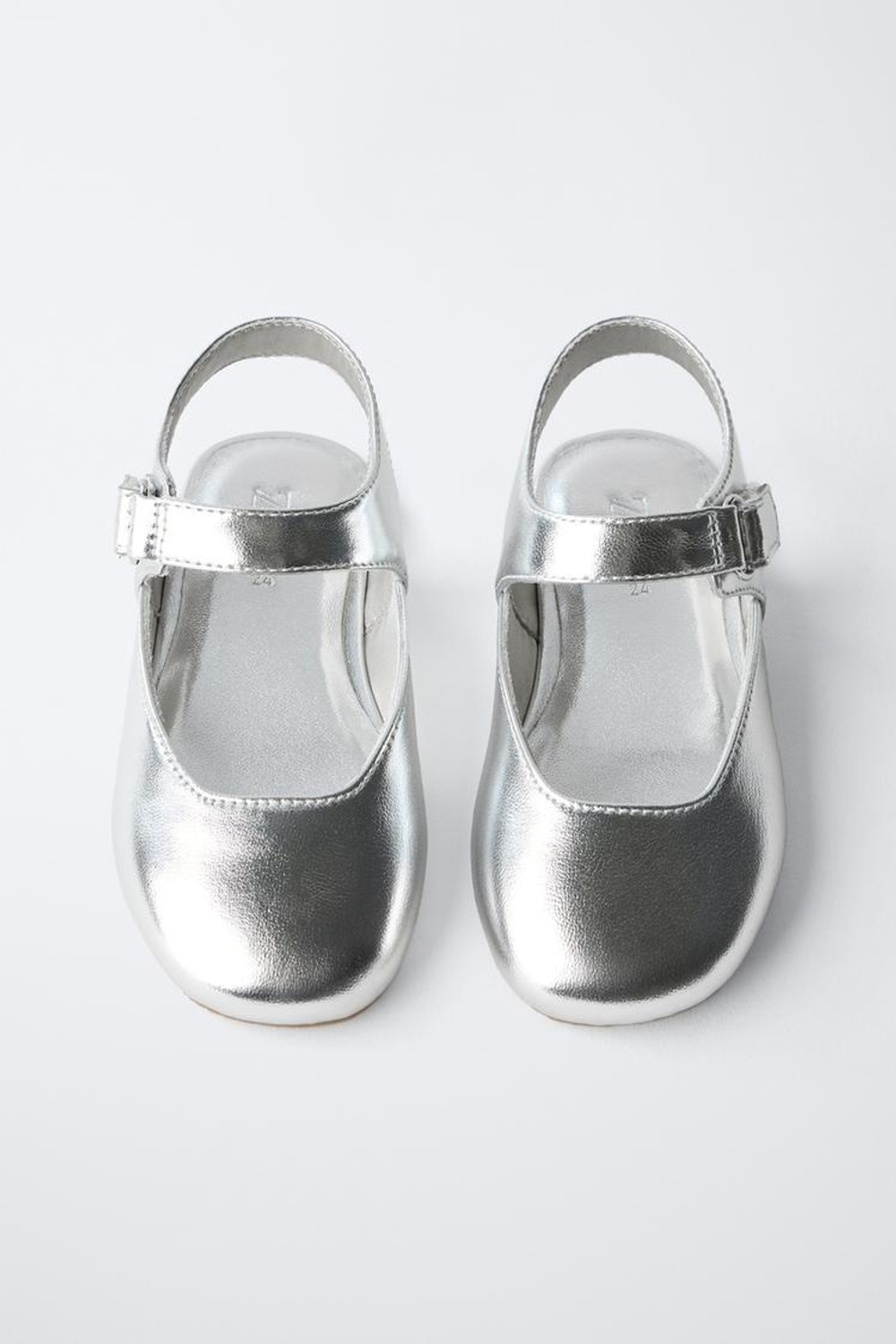 ZARA БАЛЕТКИ, СЕРЕБРЯНЫЙ