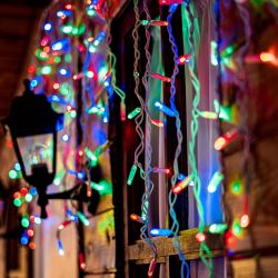 ULD-B3010-200-SWK MULTI IP67 Бахрома светодиодная со статическим свечением. 3м. Соединяемая. 200 светодиодов. Разноцветный свет. Провод белый. TM Uniel.