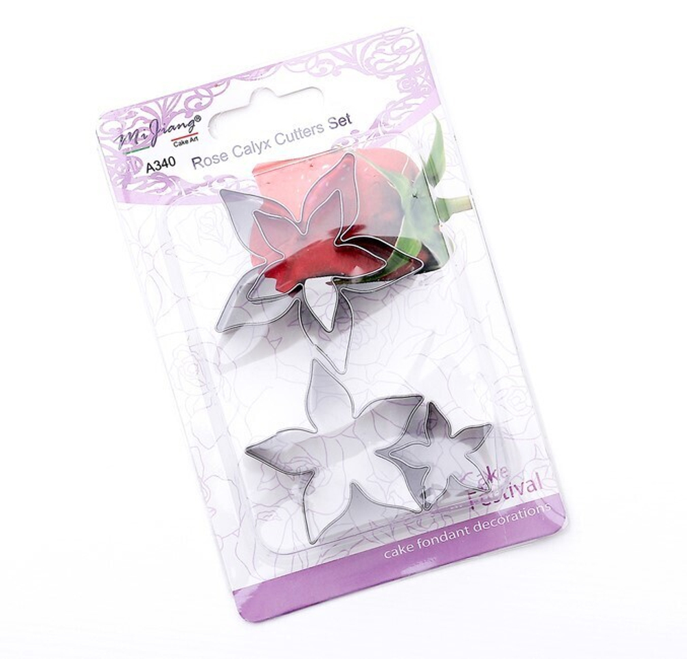 Набор вырубок для вырезания «Чашелистики розы», 5,5х5,5 см, 4 шт