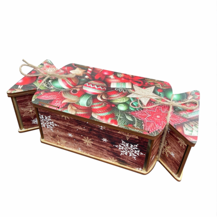 Деревянная Новогодняя упаковка,Конфета Новогодняя