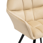 Стул на металлокаркасе Woodville Ямес крутящееся бежевый, черный глянец