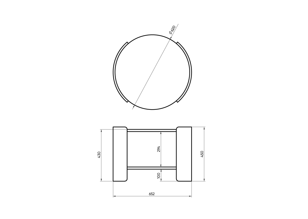 Столик Lagom Stone D 65 см высота 45 см (камень OV2, орех)