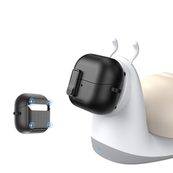 Усиленный чехол черного цвета для наушников Samsung Buds3, 3 Pro и 3 FE, серия SECQ Series (с подставкой и карабином) от Dux Ducis