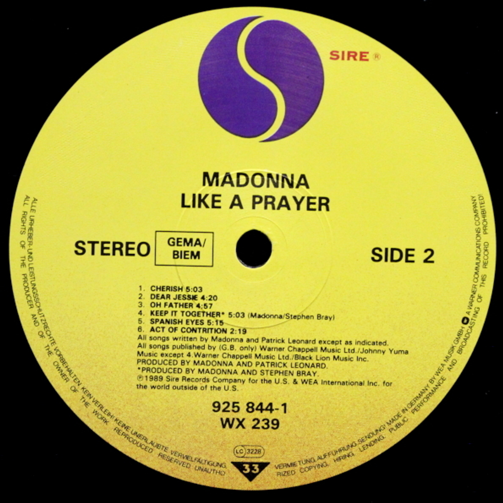 Madonna / Like A Prayer (LP)