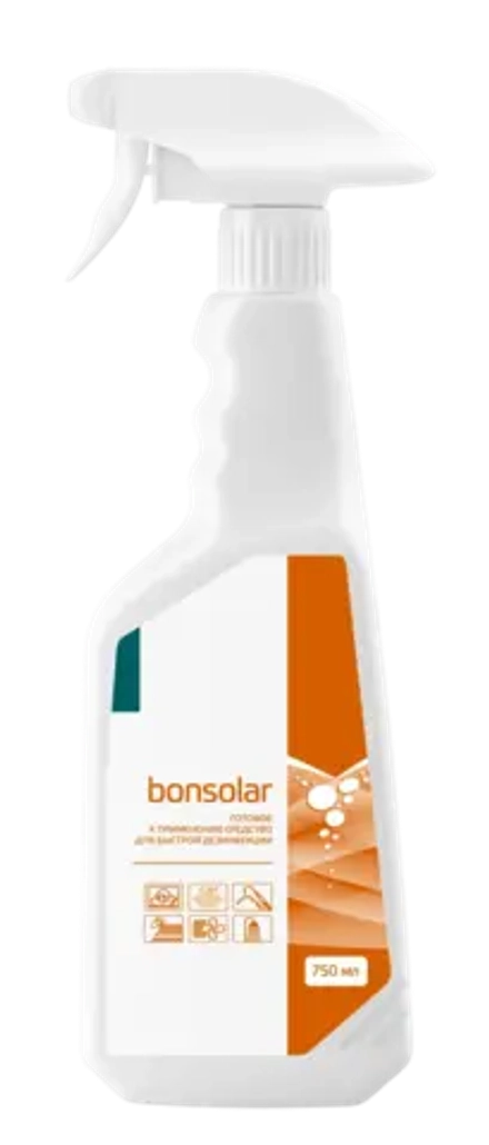 BONSOLAR Средство дезинфицирующее "BONSOLAR", с крышкой, в комплекте с дозатором, 750мл