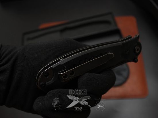 Складной нож тактический НОКС "Офицерский-2М" Black 320-589404 c клинком из стали AUS-8, рукоять G10