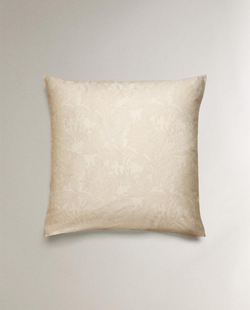 ZARA HOME САТИНОВАЯ НАВОЛОЧКА С ПРИНТОМ, ЭКРЮ