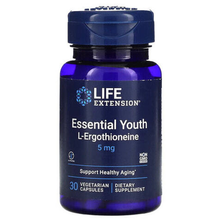 Аминокислоты Life Extension, Essential Youth L-эрготионеин, 5 мг, 30 вегетарианских капсул