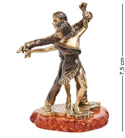 Народные промыслы AM-2169 Фигурка «Парочка-Бальные танцы» (латунь, янтарь)