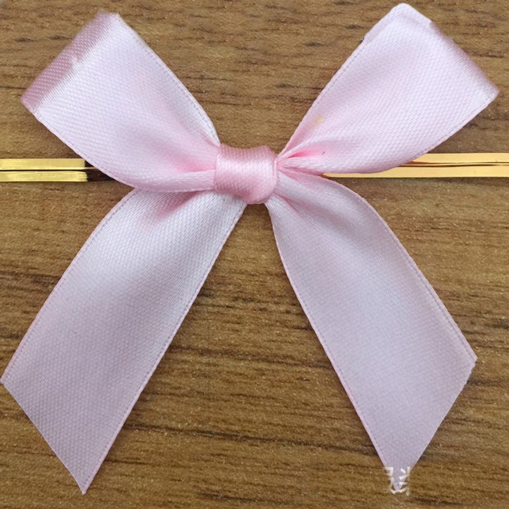 Твист лента с бантиком (розовый, 8 см) 50 шт