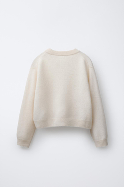 ZARA Х BENSIMON ® ДЖЕМПЕР ИЗ 100% КАШЕМИРА, ЭКРЮ