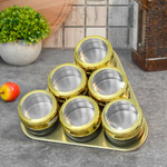 Набор для специй 7 предметов, на магните, цвет черный/золото, MB 40466